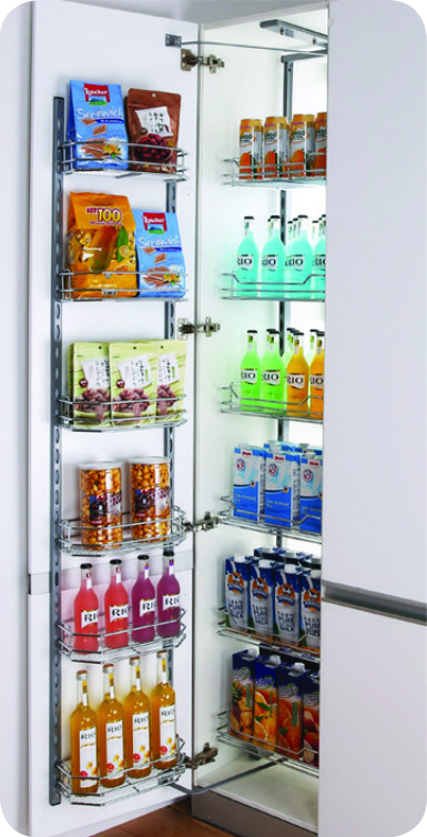 GLASS MATTEE BLACK PANTRY (SOFT CLOSE FRAME)