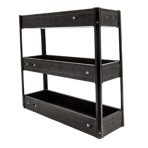 MATTE GREY BOTTLE PULLOUT 3 SHELF (WITH UNDER MOUNT QUADRO)