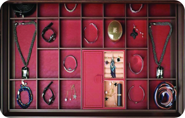 SOFT CLOSE MOCHA LEATHER JEWELLERY BOX