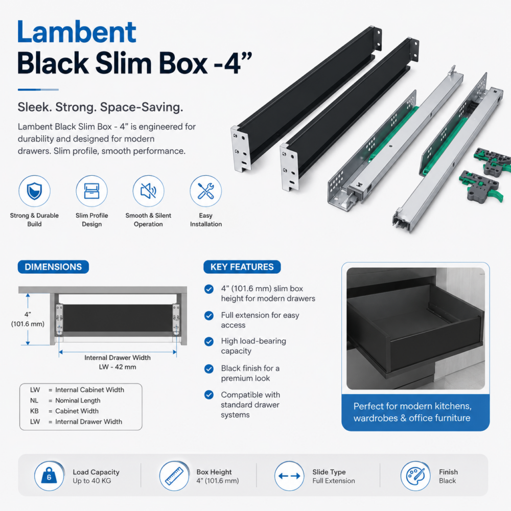 Lambent Black Slim Box -4”