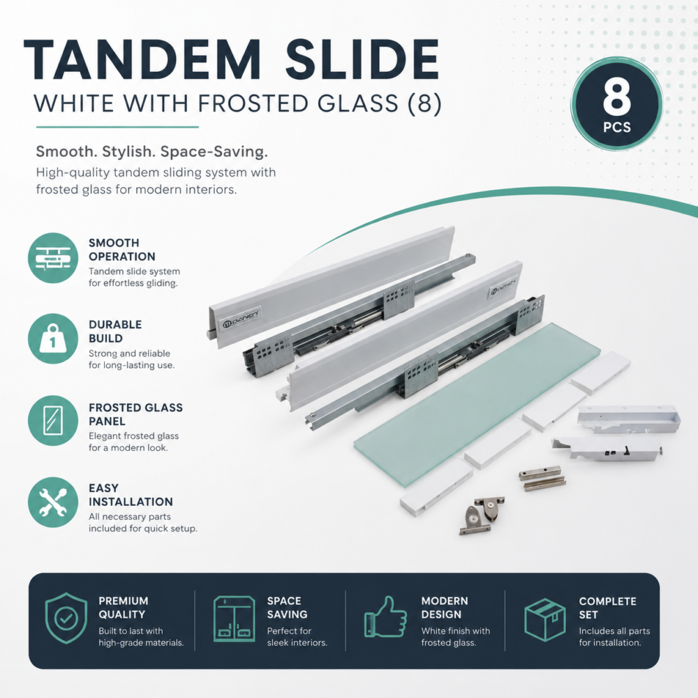 Tandem Slide White With Frosted Glass (8)