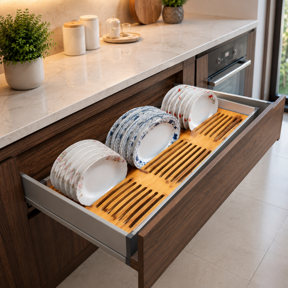 WOODEN PLATE HOLDER