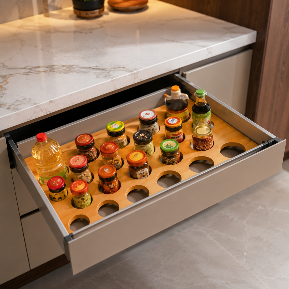 WOODEN SPICE RACK