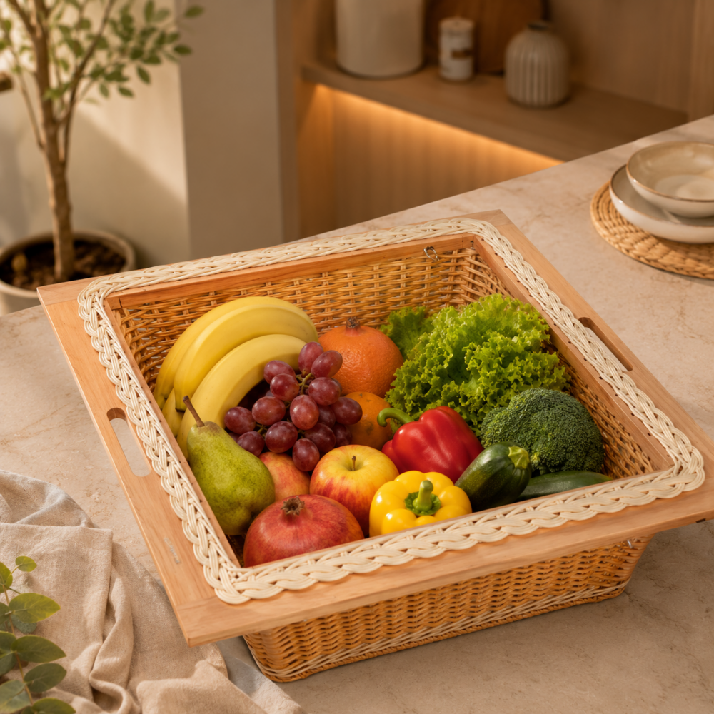 WICKER BASKET (CANE+SYNTHETIC)