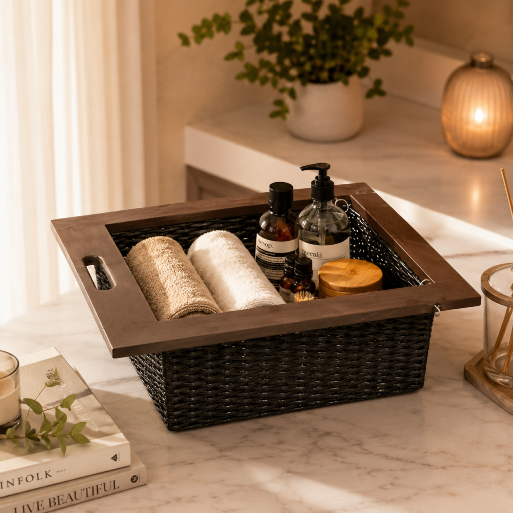 WICKER BASKET (SYNTHETIC DARK)