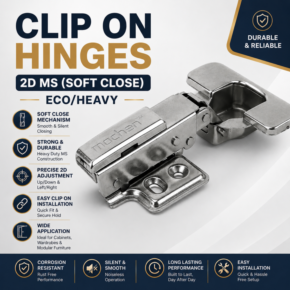 CLIP ON HINGES 2D MS (SOFT CLOSE) ECO/HEAVY