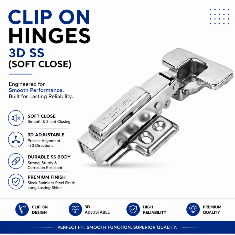 SS CLIP ON HINGES 3D (SOFT CLOSE)