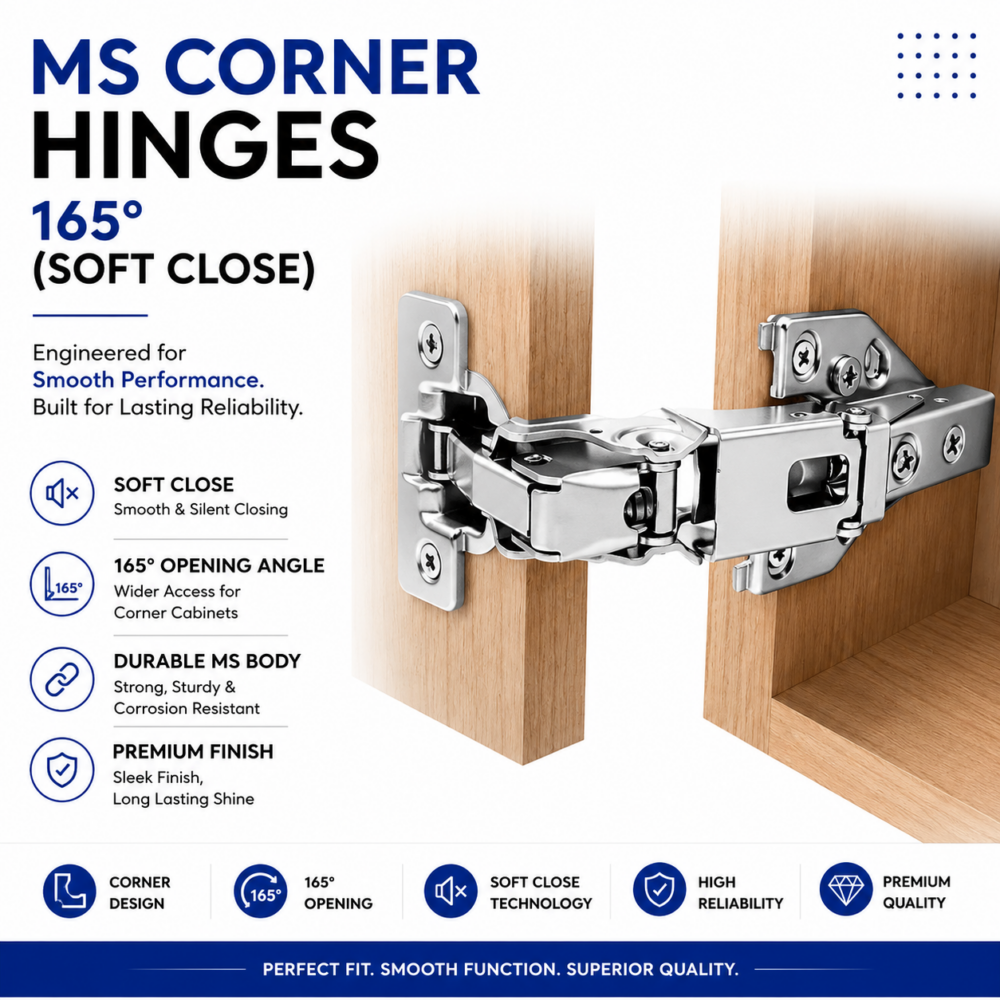 MS CORNER HINGES 165° (SOFT CLOSE)