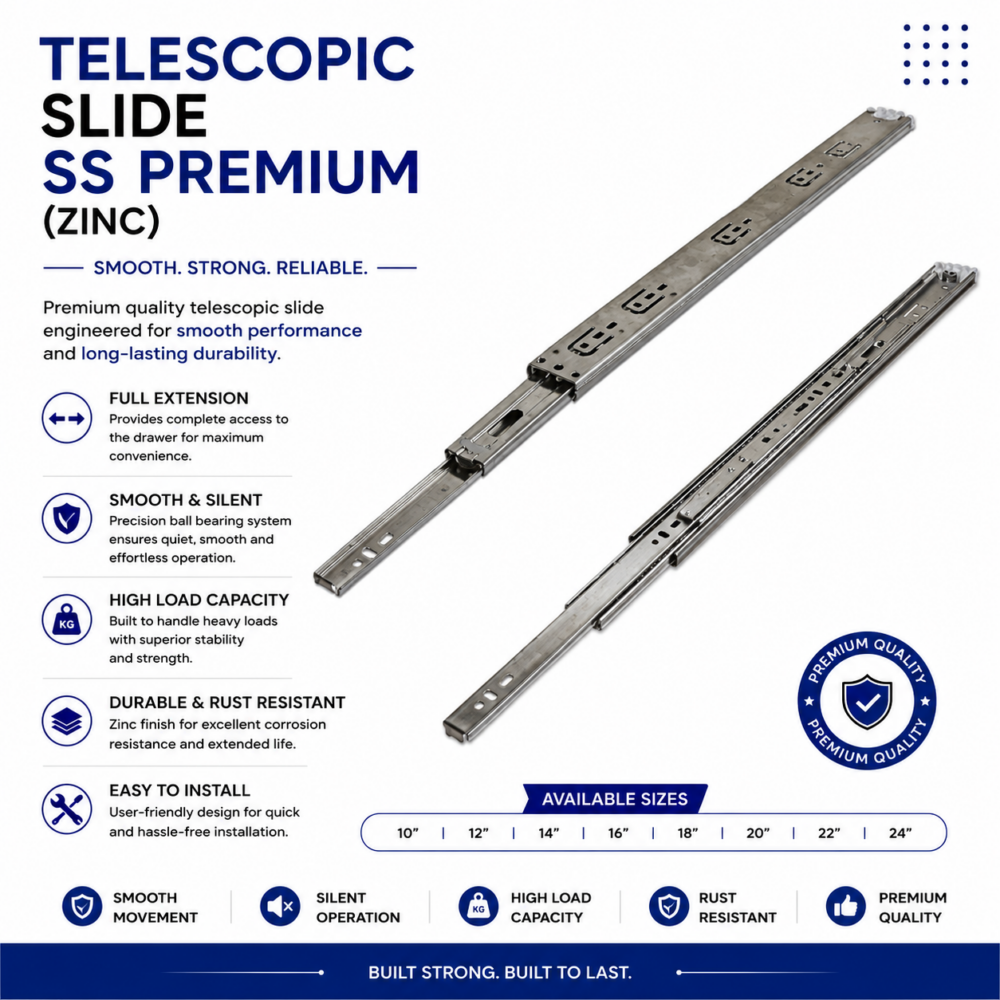 TELESCOPIC SLIDE SS PREMIUM (ZINC)