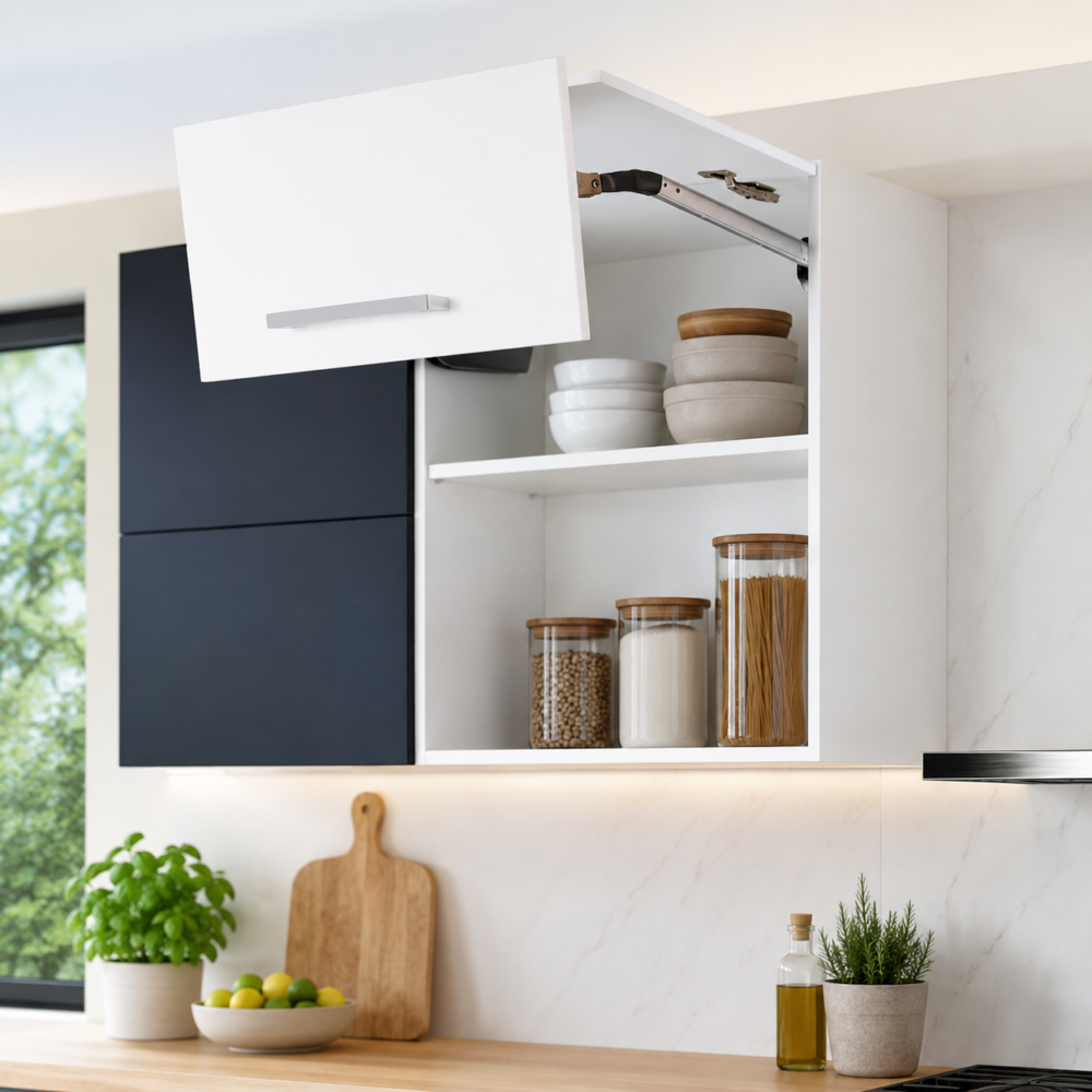 KITCHEN CABINET FLAP LIFT BI FOLD (DOUBLE DOOR)