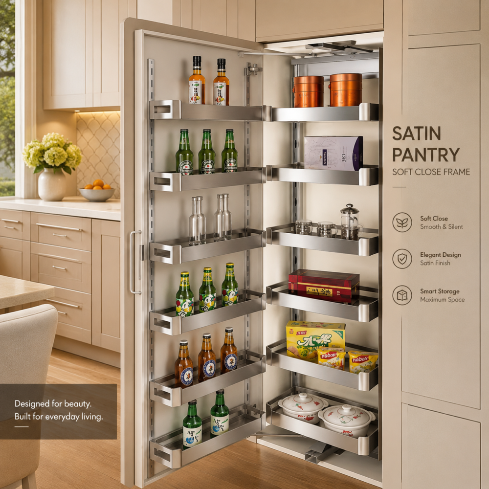 SATIN PANTRY (SOFT CLOSE FRAME)