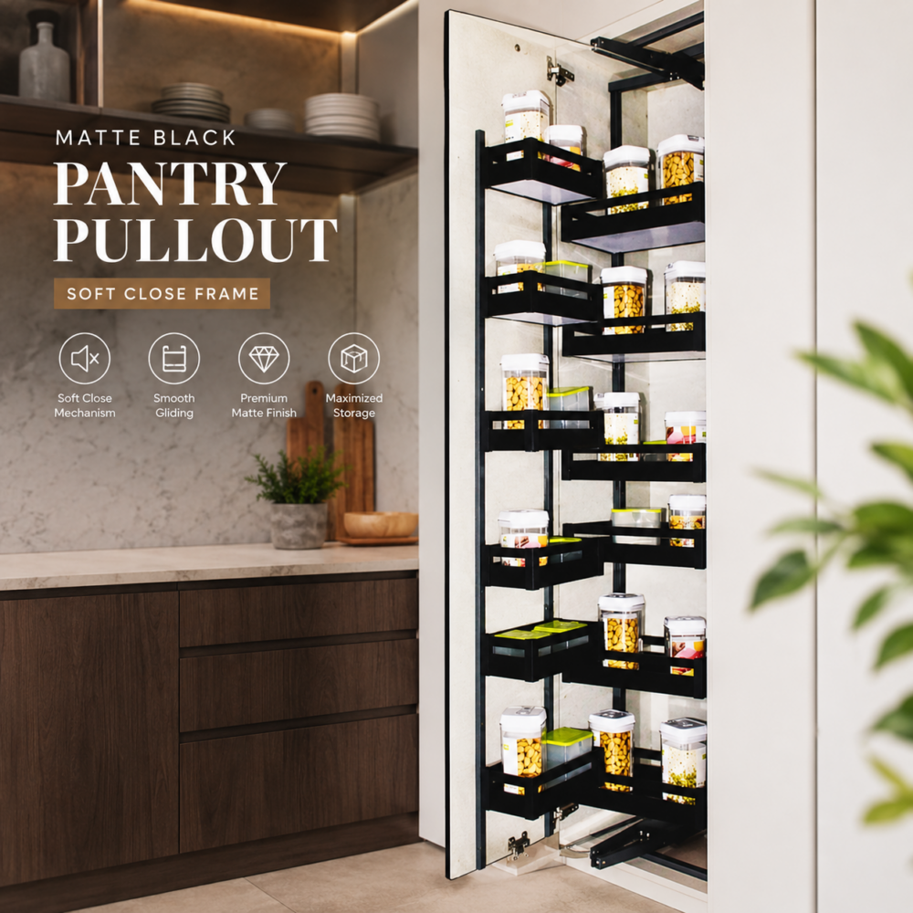 MATTE BLACK PANTRY PULLOUT (SOFT CLOSE FRAME)
