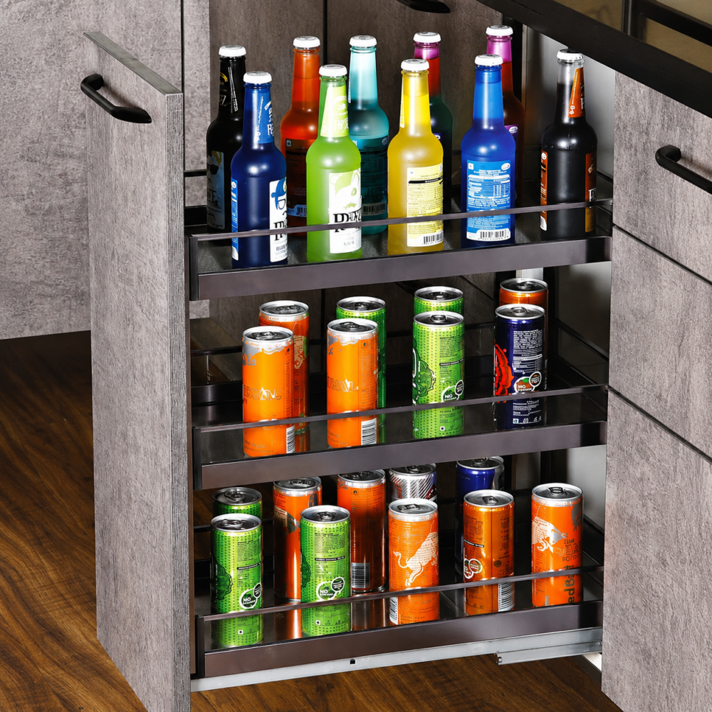 Glass Bottle Pull Out With UnderMount Quadro
