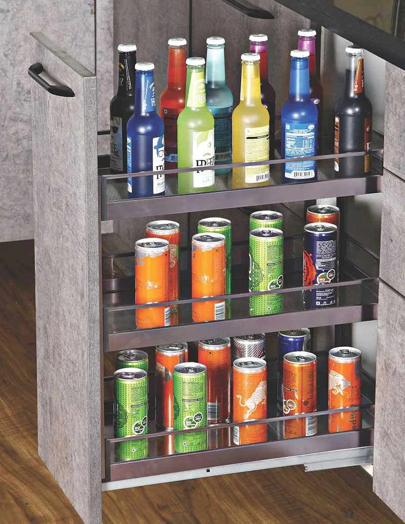 GLASS BOTTLE PULLOUT (WITH UNDER MOUNT QUADRO)