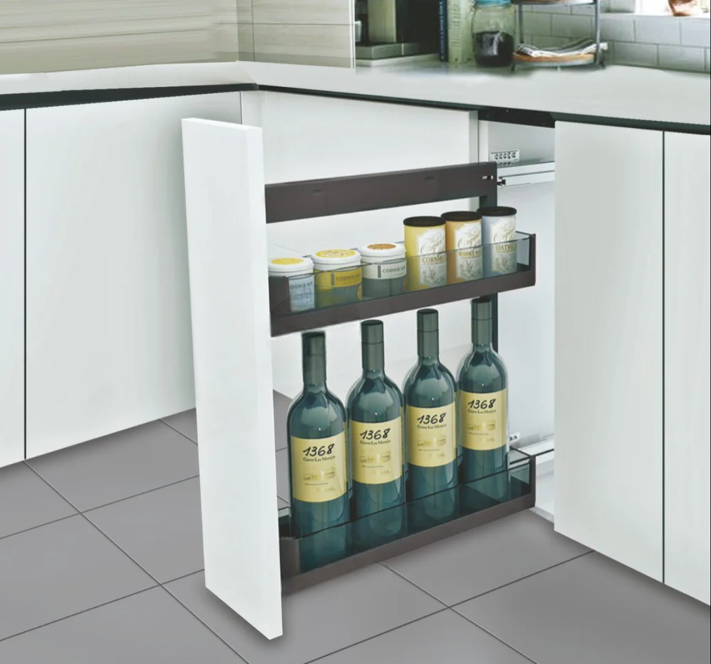 SIDE MOUNTING PULLOUT  MATTEE BLACK (FRAME WITH SOFT CLOSE QUADRO)