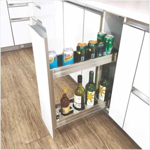 SATIN BOTTLE PULLOUT (WITH UNDER MOUNT QUADRO)