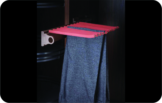 SOFT CLOSE MOCHA SIDE MOUNTED TROUSER RACK