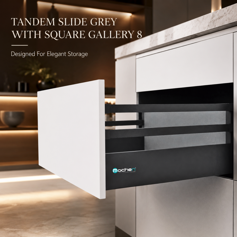TANDEM SLIDE GREY WITH DOUBLE SQUARE GALLERY (8")