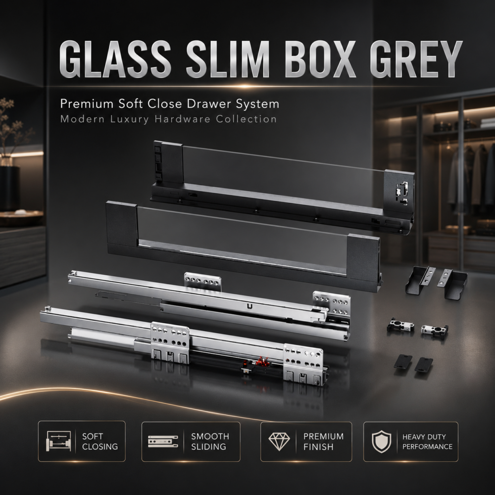 GLASS SLIM BOX GREY (8")