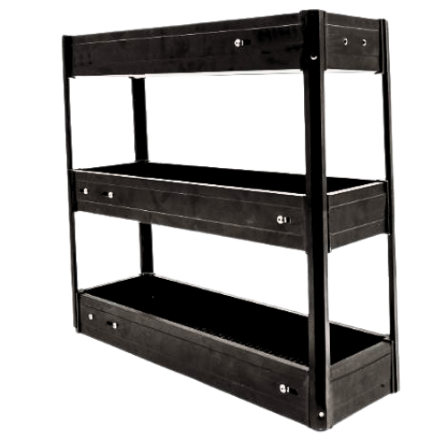 MATTE GREY BOTTLE PULLOUT 3 SHELF (WITH UNDER MOUNT QUADRO)
