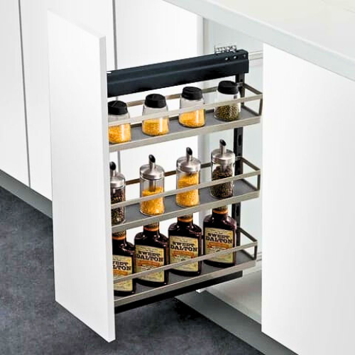 GREY DIAMOND ARENA SIDE MOUNTING BOTTLE PULLOUT (FRAME WITH SOFT CLOSE QUADRO)