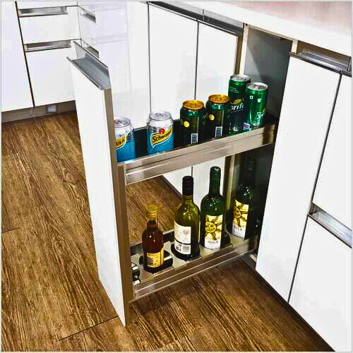 SATIN BOTTLE PULLOUT (WITH UNDER MOUNT QUADRO)