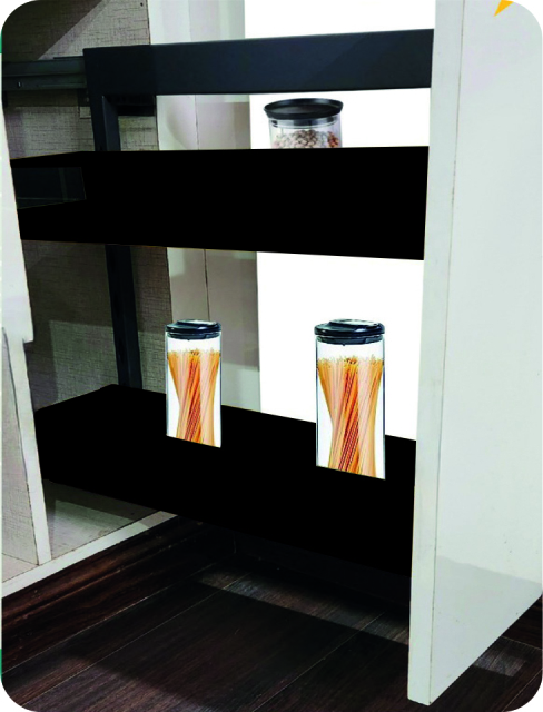 SIDE MOUNTING PULLOUT BLACK BIDDING (FRAME WITH SOFTCLOSE QUADRO)