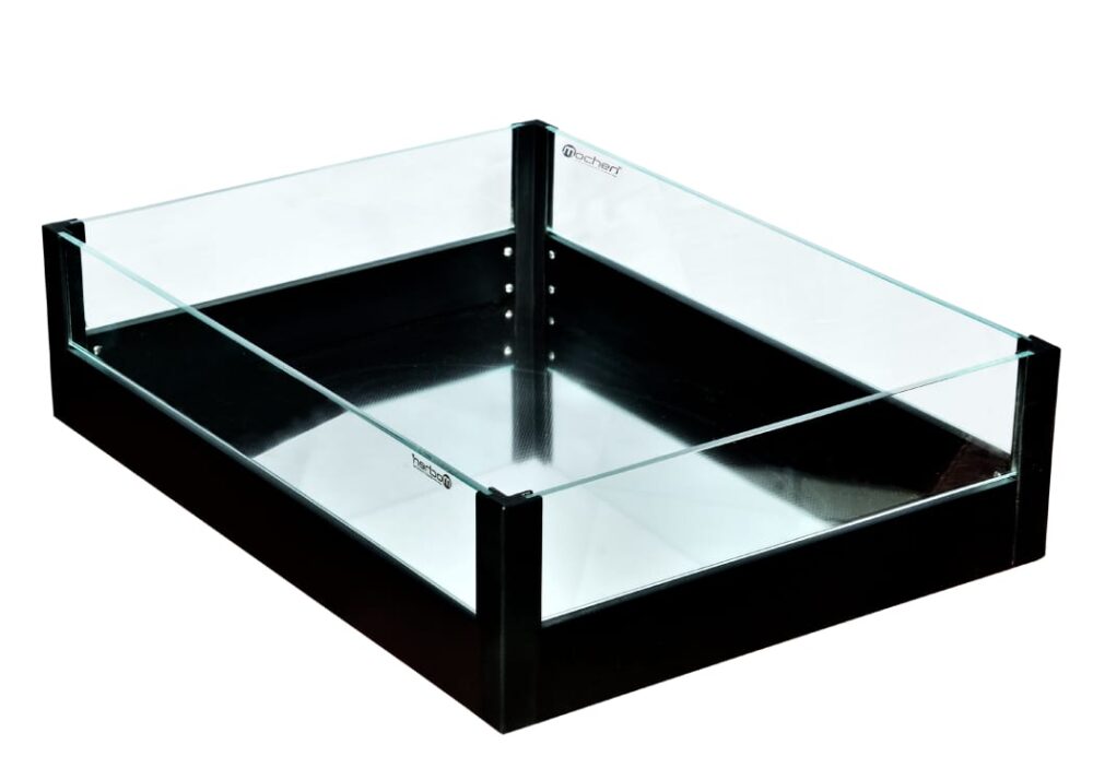 MATTEE BLACK GLASS WARDROBE BASKET - 6"