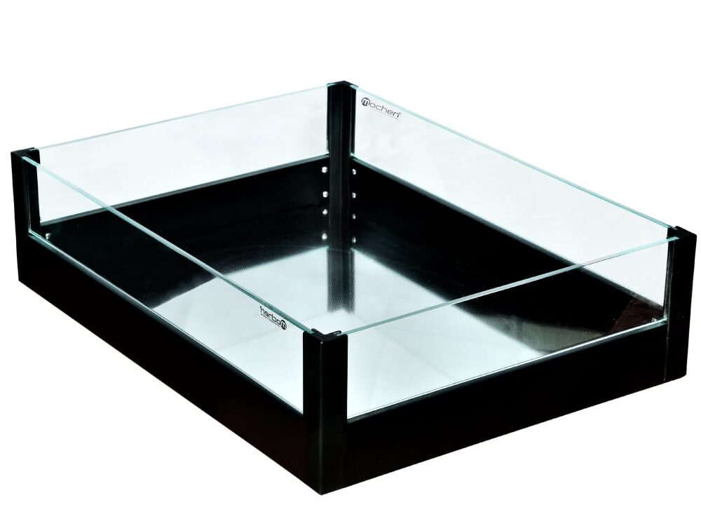 MATTEE BLACK GLASS WARDROBE BASKET - 6"