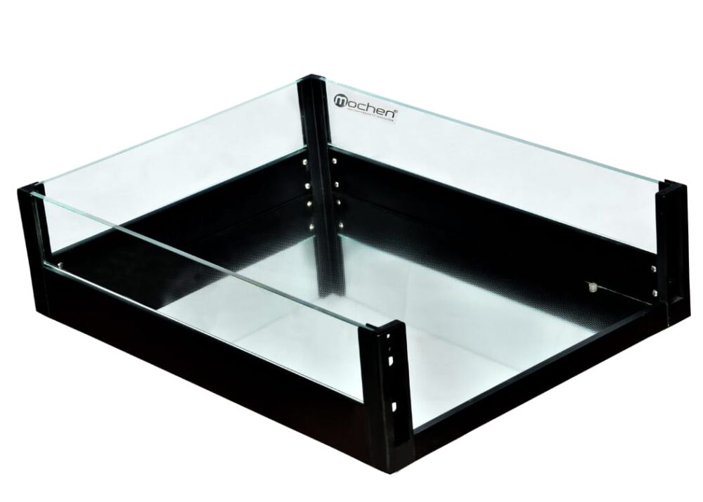 MATTEE BLACK GLASS BASKET - 6"