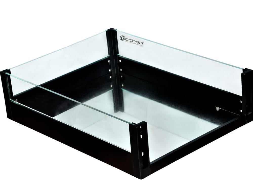 MATTEE BLACK GLASS BASKET - 6"