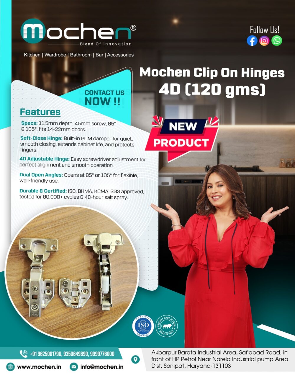 Mochen Clip on Hinges 4D (240 GMS )