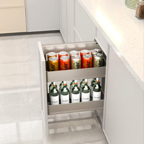 Premium Champange Side Mounting Pullout (Soft Close)