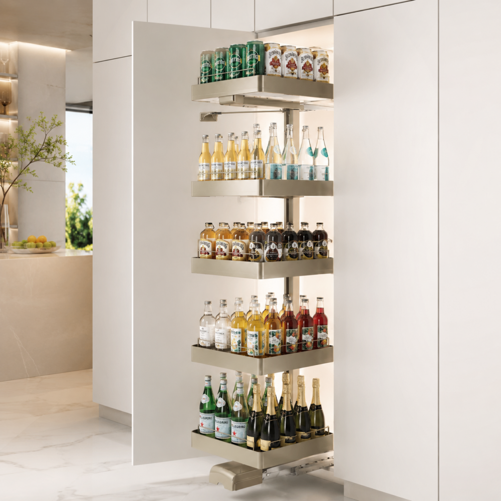 Premium Mattee Champagne Carousel Pantry