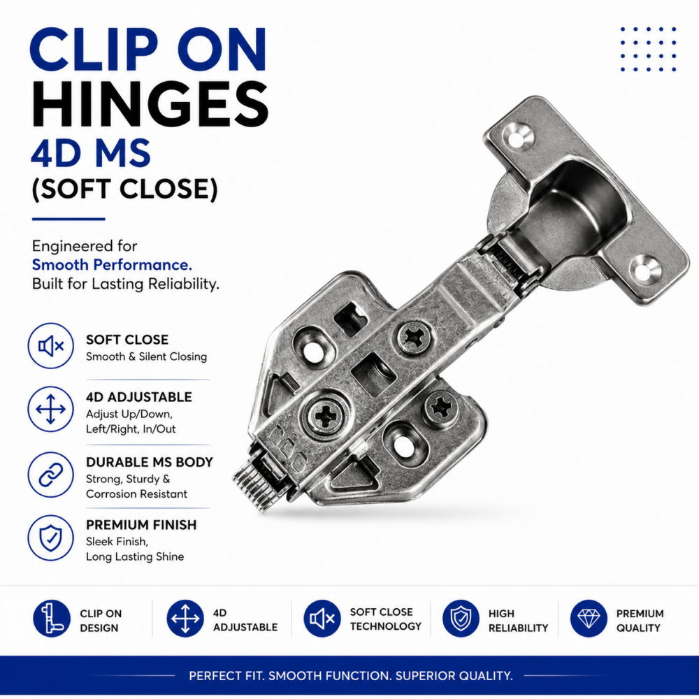 CLIP ON HINGES 4D MS (SOFT CLOSE)