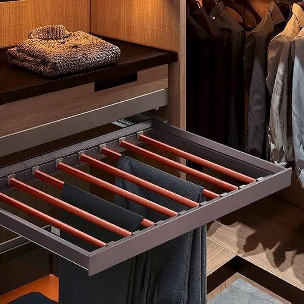 SOFT CLOSE MOCHA TROUSER RACK