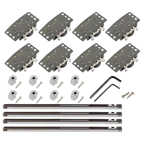 WARDROBE SLIDING DOUBLE SKY TRACK ROLLER (SOFT CLOSE) L-KEY