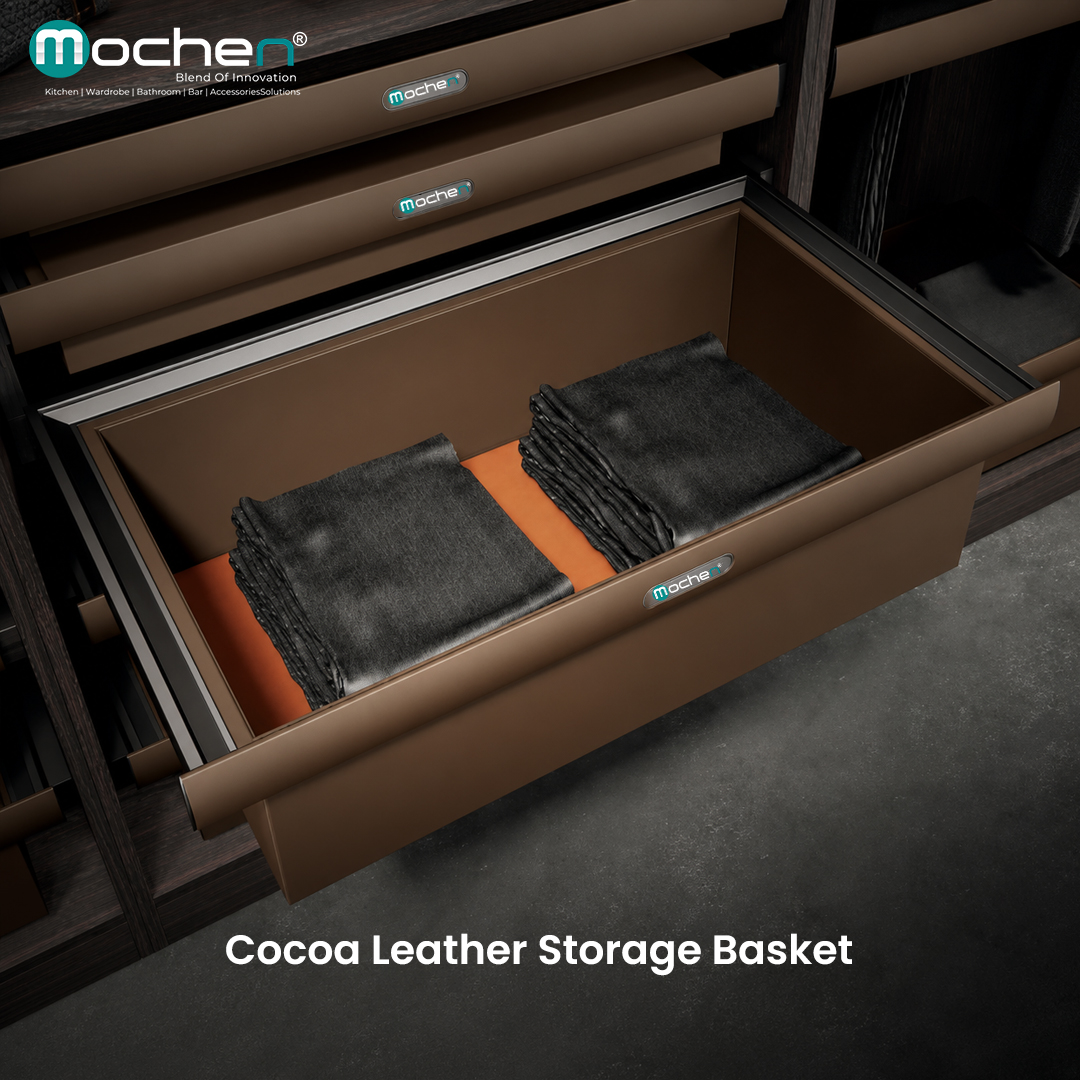 Cocoa Leather Storage Basket