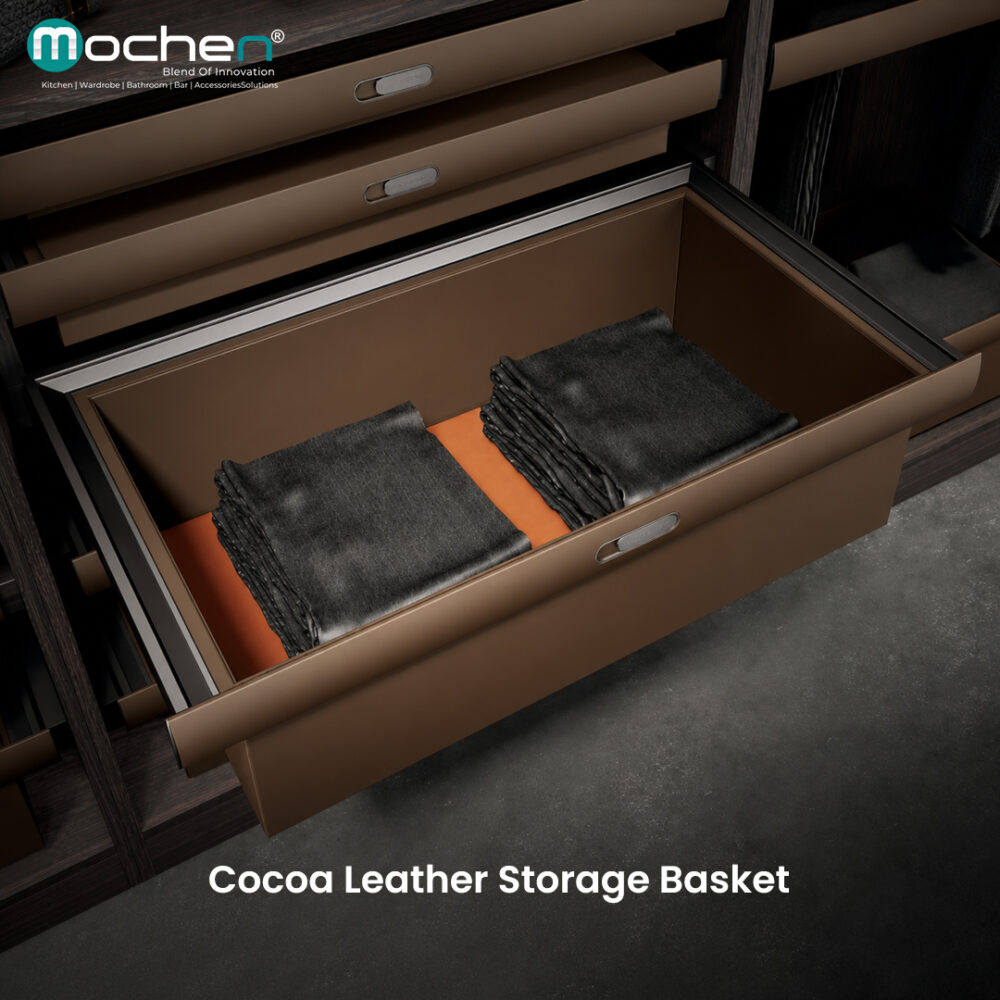 Cocoa Leather Storage Basket