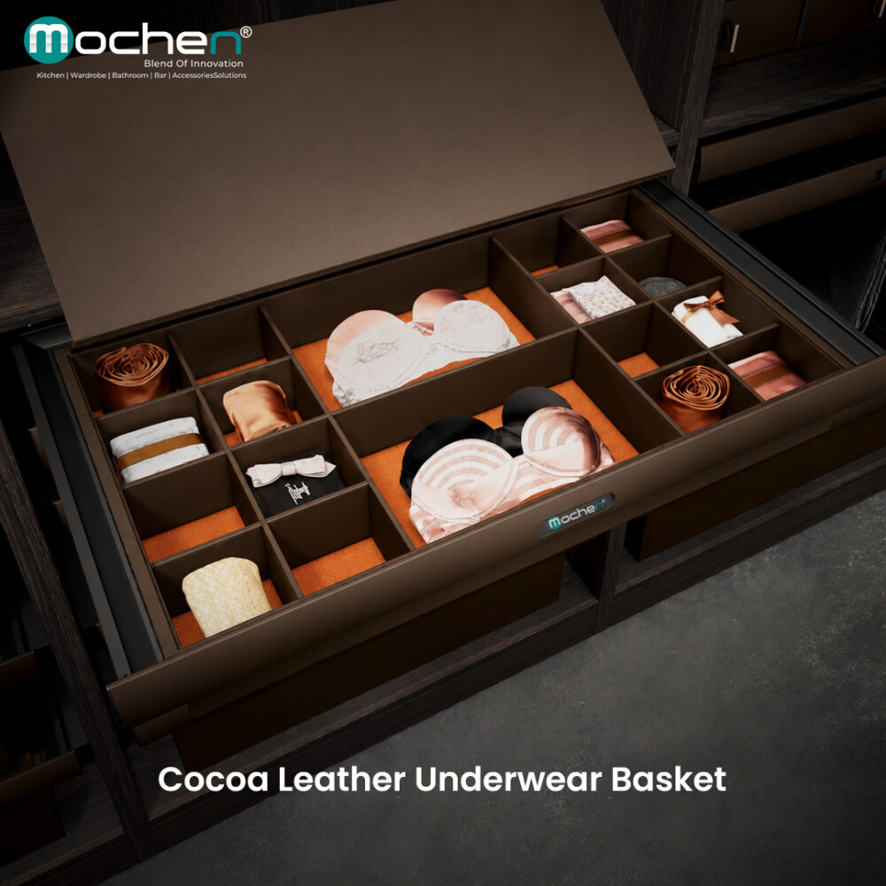 Cocoa Leather Underwear Basket