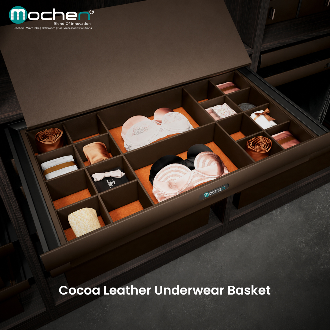 Cocoa Leather Underwear Basket