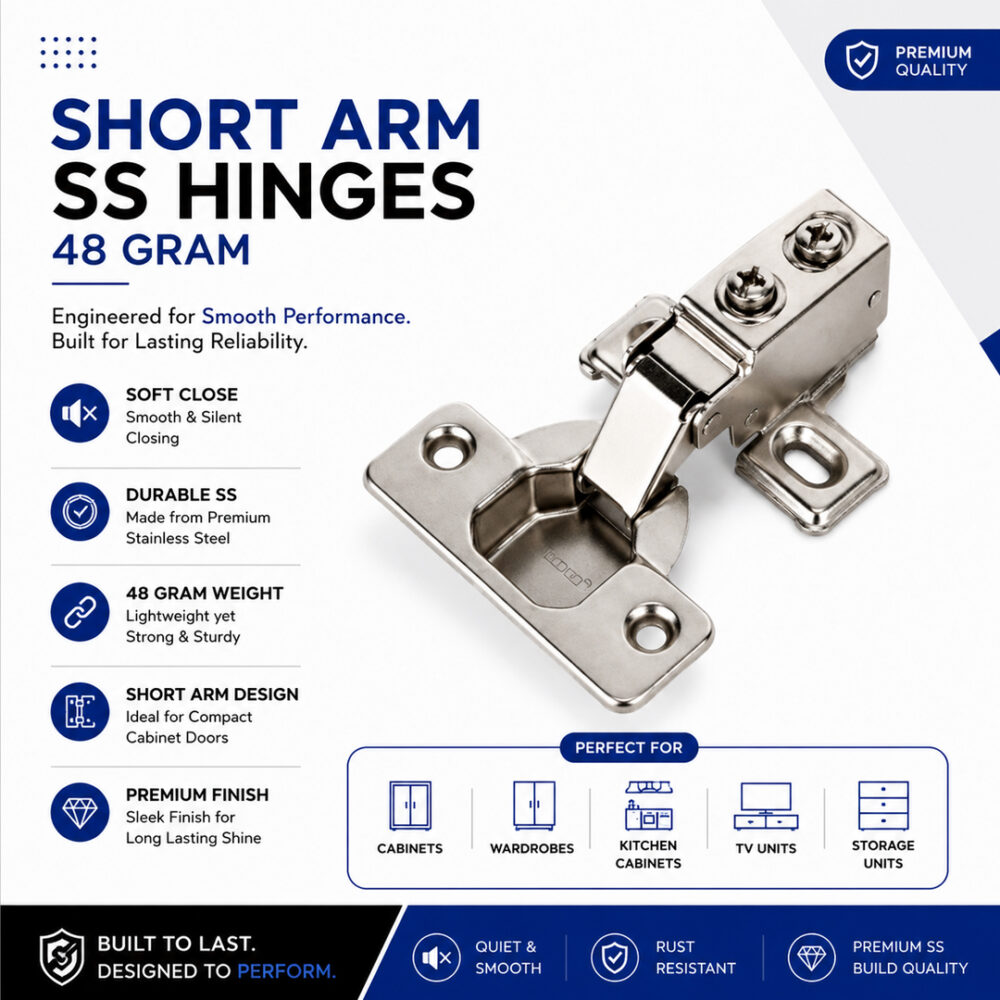 Short Arm SS Hinges 48 Gram