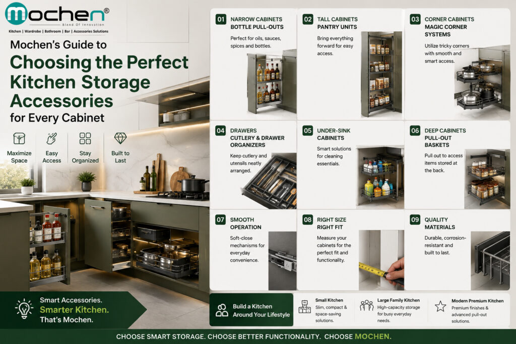 Mochen’s Guide to Choosing the Perfect Kitchen Storage Accessories for Every Cabinet