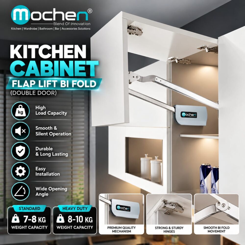 KITCHEN CABINET FLAP LIFT BI FOLD (DOUBLE DOOR)